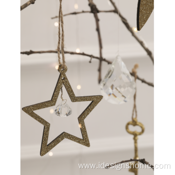 Wooden Star Christmas Tree Ornaments